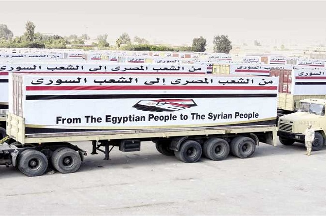 دلالات ورسائل انطلاق قافلة الدعم المصري لسوريا وتركيا من سيناء 